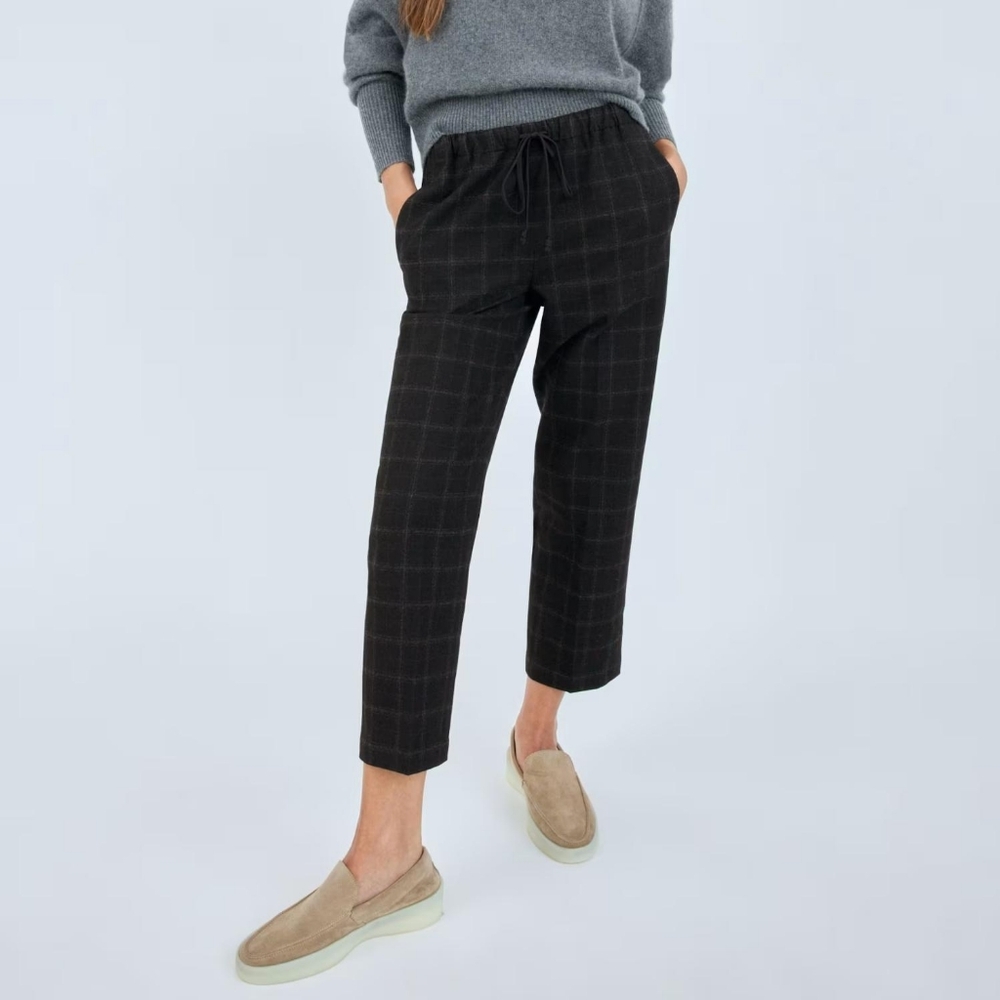 The Group by Babaton Aritzia Jimmy Pant Plaid Flannel Mid-Rise Trousers Small S